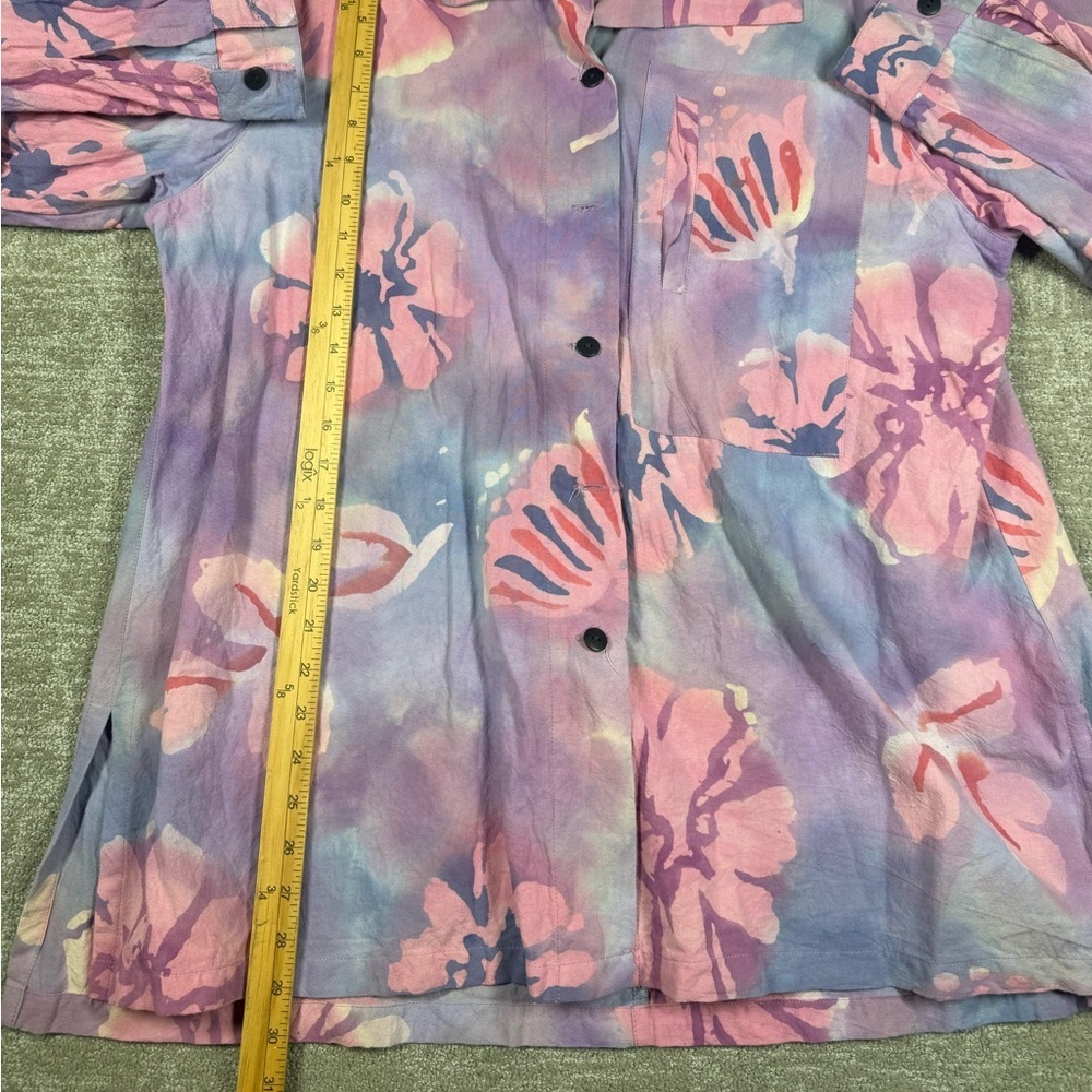 NuevoSol Ethical Wearable Art Boho Lagenlook 100% Cotton Button Down Shirt Sz XL - Picture 5 of 7